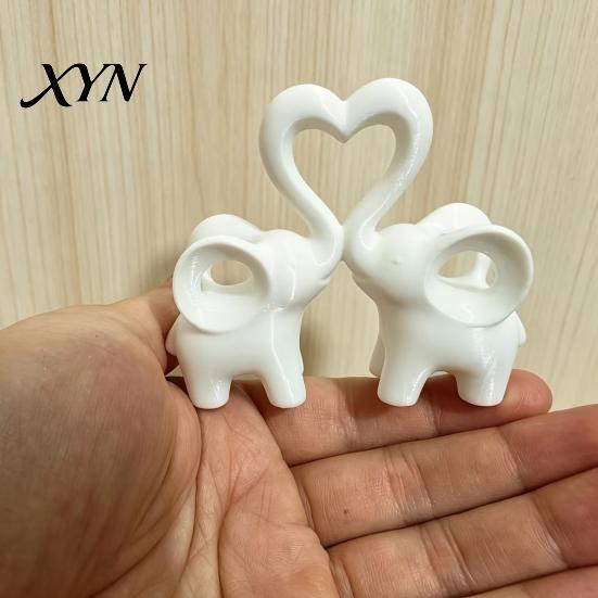 Mini Elephant Ornament Love Statue, Cute Figurine Living Room Decor, Brings Small Size Heart Statue Good Luck, Elephants Decorations for Home