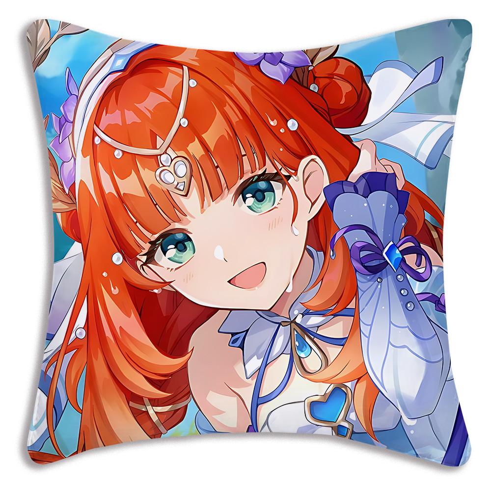 Game Anime N-NilouS Pillow Covers Cartoon Sofa Decorative Home Double-sided Printing Short Plush Cute Cushion Cover