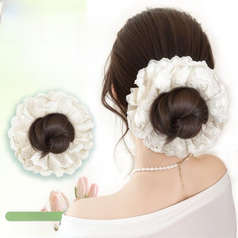 Synthetic Hair Tie Wig Lace Hair Rope Hairpiece Elegant Wig Hairband  Women