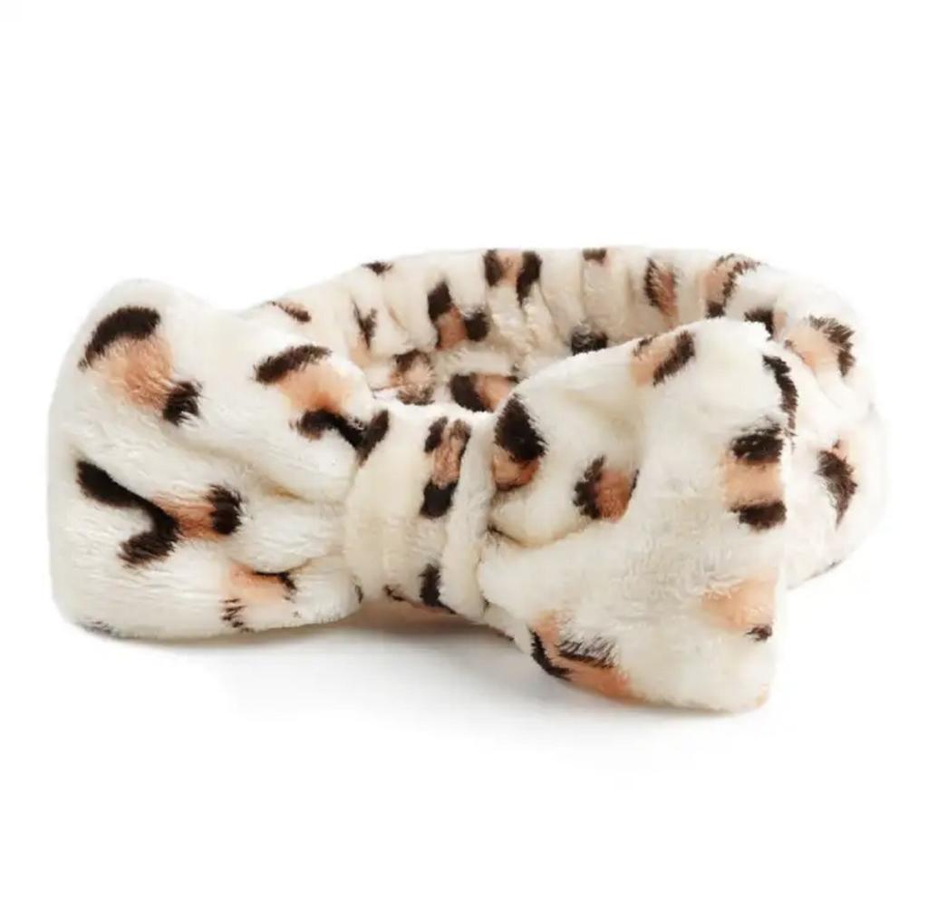 Women's European American Style Soft Coral Velvet Bow Fluffy Microfiber Spa Headband for Facial Makeup Non-Slip Shower Face