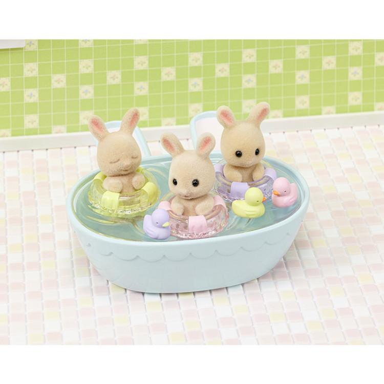 [Sylvanian] 5707-Milk Rabbit Triplets’ Bath Play Set