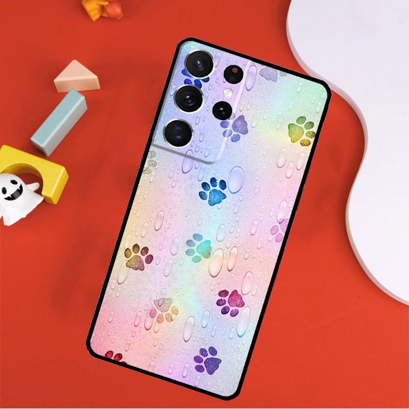 Dog Cat Paw Phone Case For Samsung Galaxy S24 Ultra S25 Ultra S9 S10 S20 S21 S22 S23 Plus S24 FE Cover