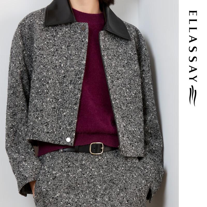 ELLASSAY 2025 Autumn Wool Blend Polo Collar Blazer
