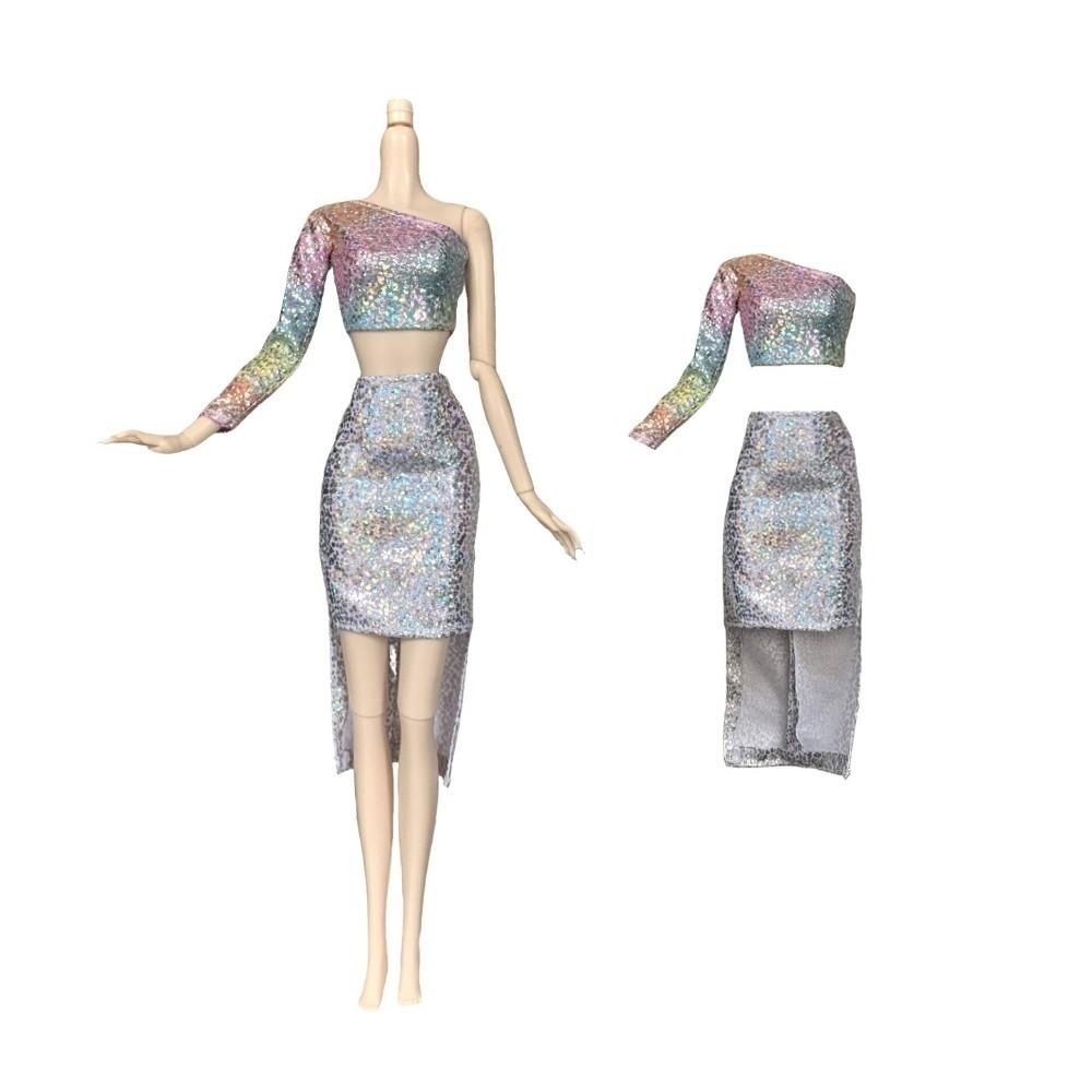 1 Set Cloth Doll Outfit Set Shiny Doll Dress Set Fashion Doll Clothes Set Doll Styling