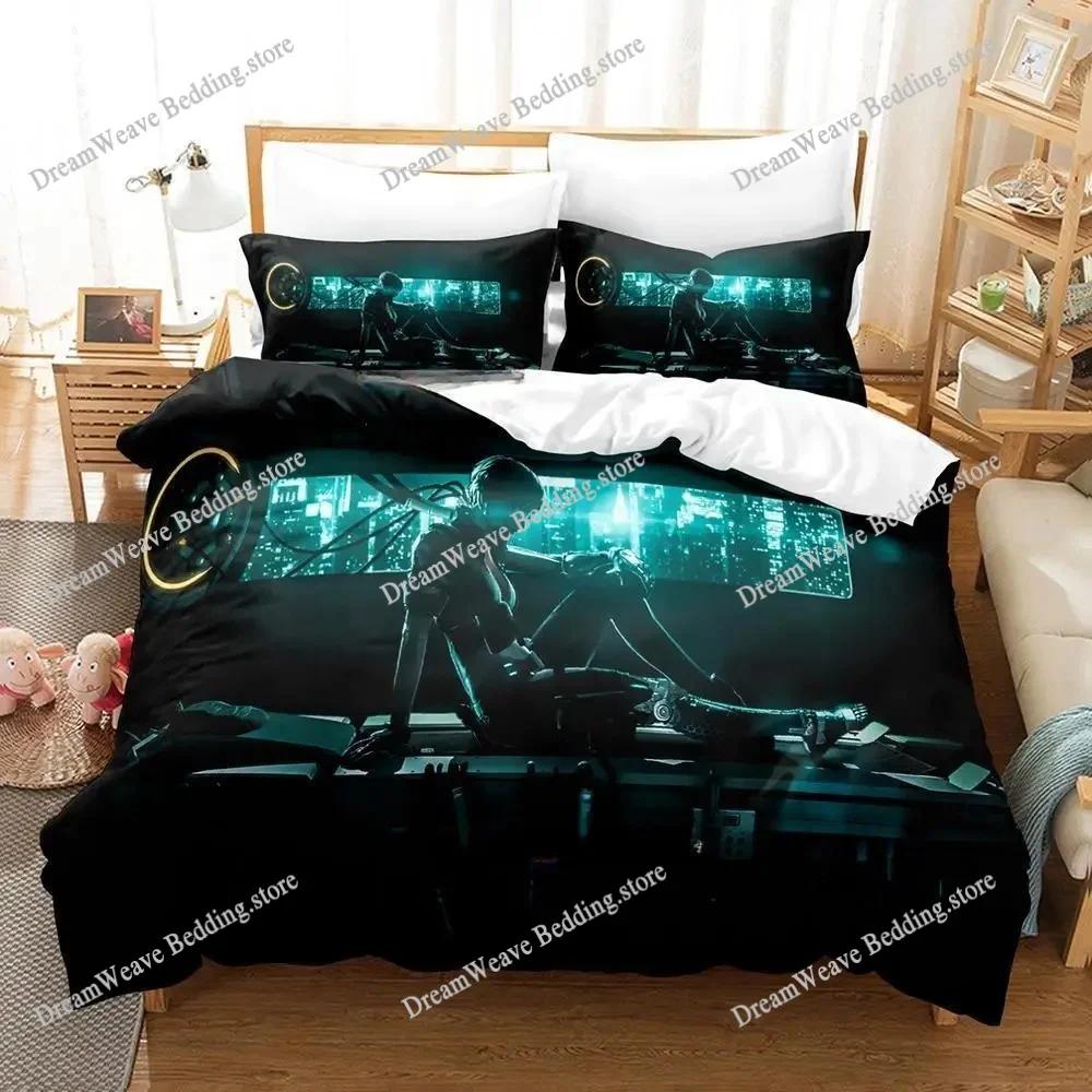 Ghost in The Shell Bedding Set Single Twin Full Queen King Size Bed Set Adult Kid Bedroom Duvetcover Sets 3D Anime Bed Sheet Set