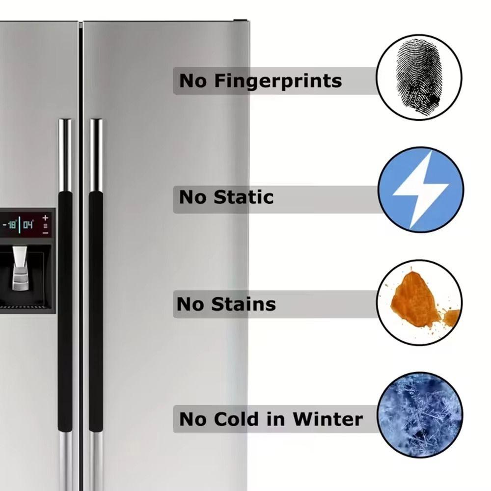 2Pcs Oil-proof Refrigerator Handle Cover Plush Appliance Handle Covers  Home Decors