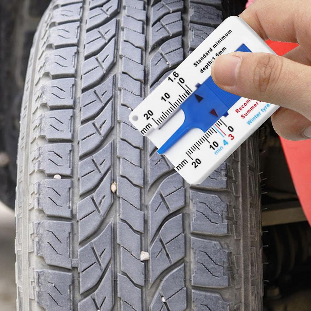Tire Depth Ruler, Tire Groove Depth Measuring Device, ABS Pocket Size, Compatible with Cars,