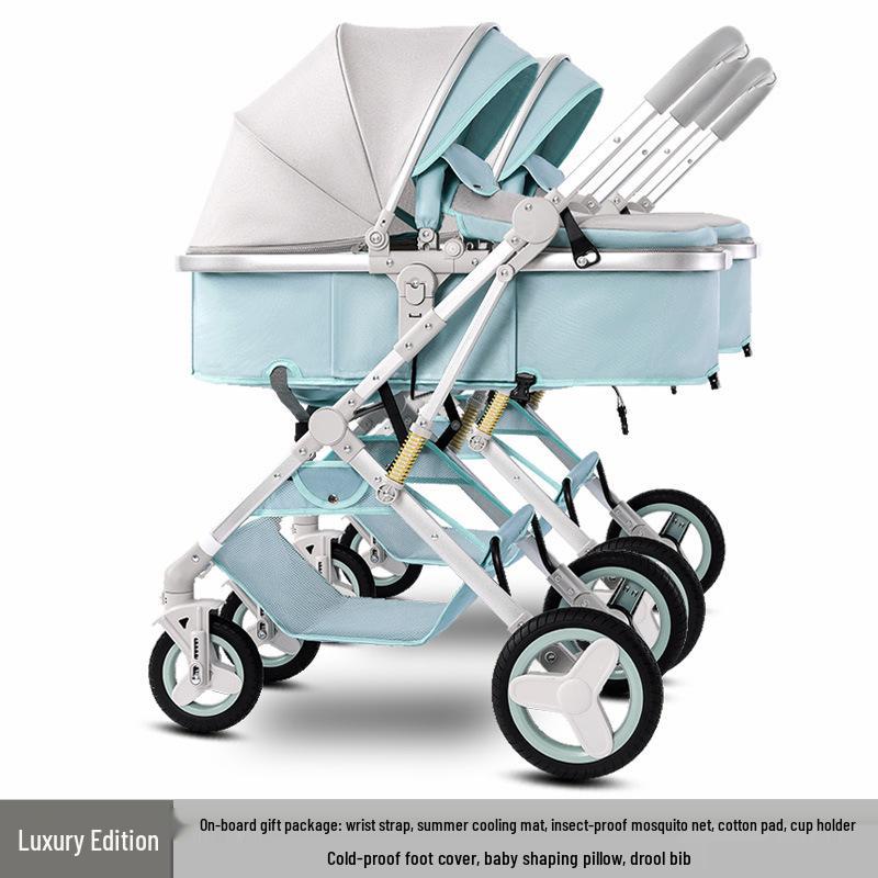 Detachable Twin Dragon & Phoenix Lightweight Folding Stroller for Newborns and Infants