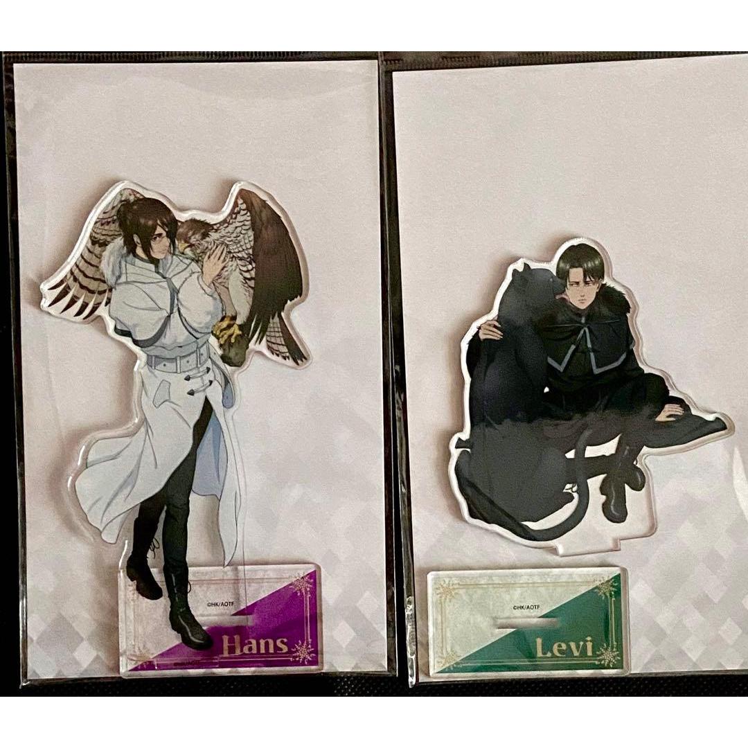 Used Attack on Titan Winter Animal ver. Acrylic Stand Levi & Hange