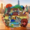 Nanjing and Suzhou Wooden Magnet: Cultural Travel Souvenir Decorative Sticker