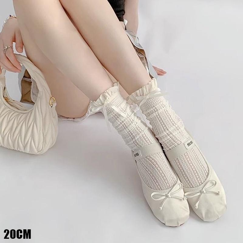 

Sweet And Fashionable Ballet Style Thin Bow Lace Socks Stacked Socks абрикосовый