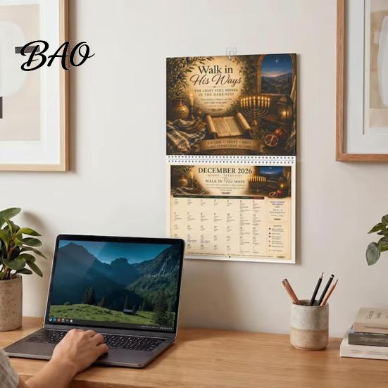 Appointed Times Guide 2026-2027 Wall Calendar, Spiral Bound Scripture Illustrated Calendar with Feast Days Reference Days, Hebrew Dates, Shabbat, Sept