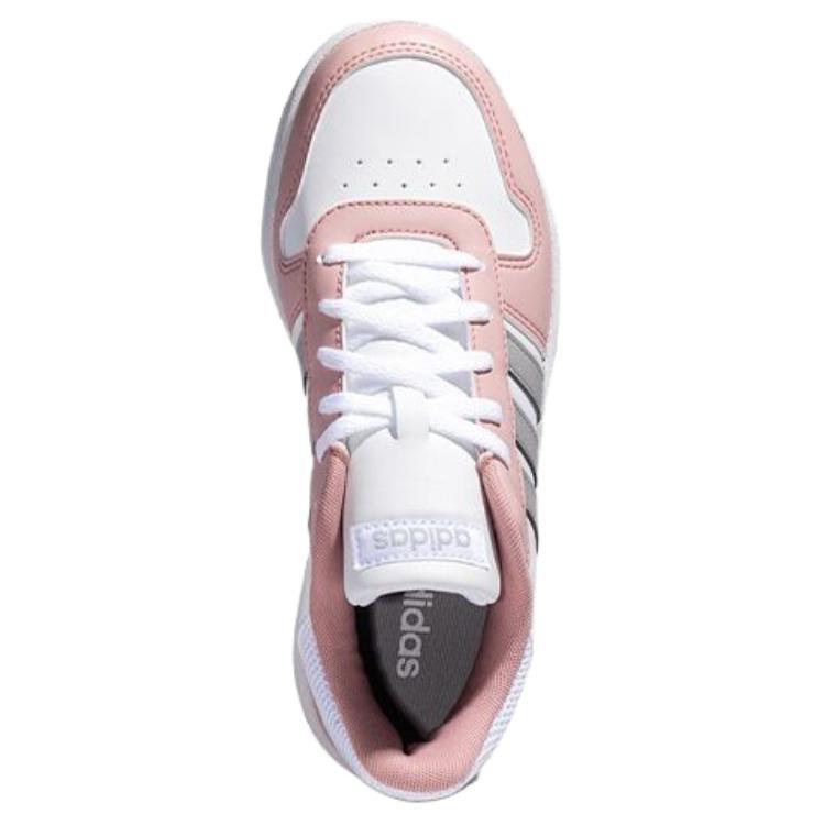 Adidas Neo Hoops 2.0 Comfortable Low Top Skateboard Shoes Women's Pink White Silver (Unisex) Skateboard Shoes FW5855