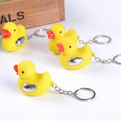 Shocking Duck Keychain LED Light Key Ring for Pranks Funny Gadget Novelty Electric Key Chain Portable Joke Toy Great Gift for Friends Coworkers