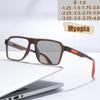 Light Sensitive Color Changing Myopia Glasses With Spring Foot Glasses Frame, Anti Slip And Anti Blue Light Myopia Glasses 6078