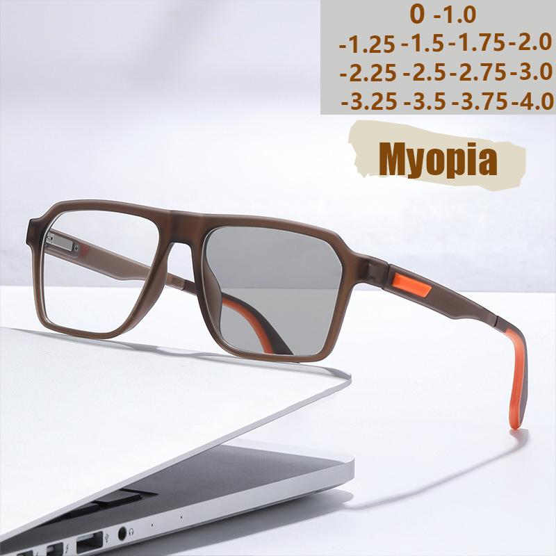 Light Sensitive Color Changing Myopia Glasses Frame With Spring Foot Glasses Anti Slip And Anti Blue Light Myopia Glasses 6078 Professional Grade