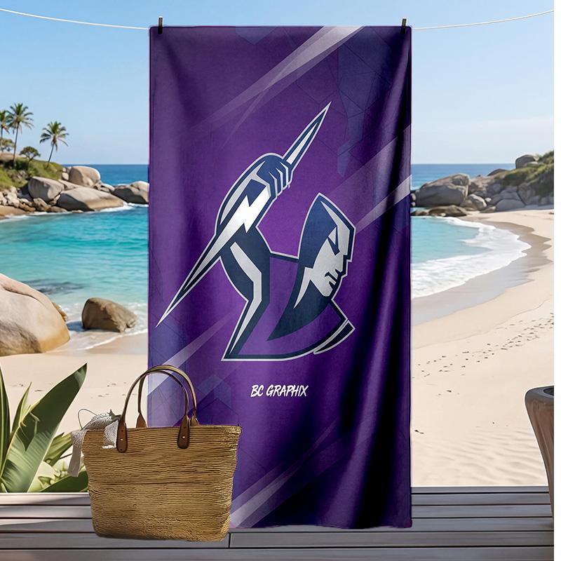 Melbourne Storm Print Beach Towel Soft Portable Quick?dry Towel For Pool Summer Vacation Outdoor Sport