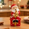 Sitting Santa Desktop Decoration Christmas Singing Claus Figurine,Cartoon Saxophone Resin Cartoon Sculpture Statue, Festive Xmas Decor