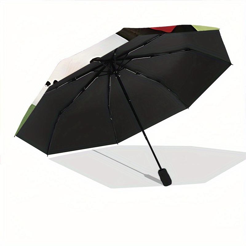 1pc Snowman Pattern Automatic Folding Umbrella, Portable & Foldable Design with 8 Ribs, Casual Outdoor Accessory Halloween and Christmas gif