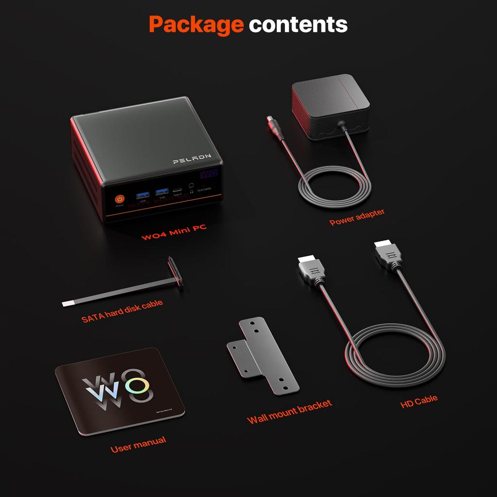 PELADN WO4 Gaming Mini PC AMD Ryzen 5 5600H (6C/12T Up To 4.2Ghz) 16GB DDR4 512GB SSD