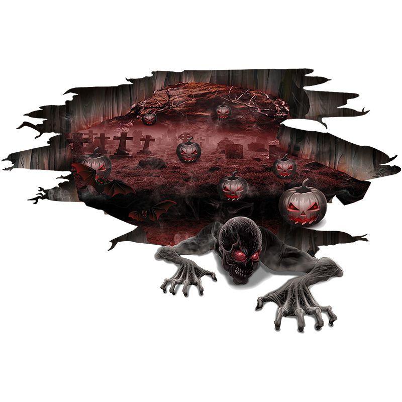 

Realistic 3d Hell Zombie Sticker Set For Scary Halloween Party And Wall Decoration DarkRed