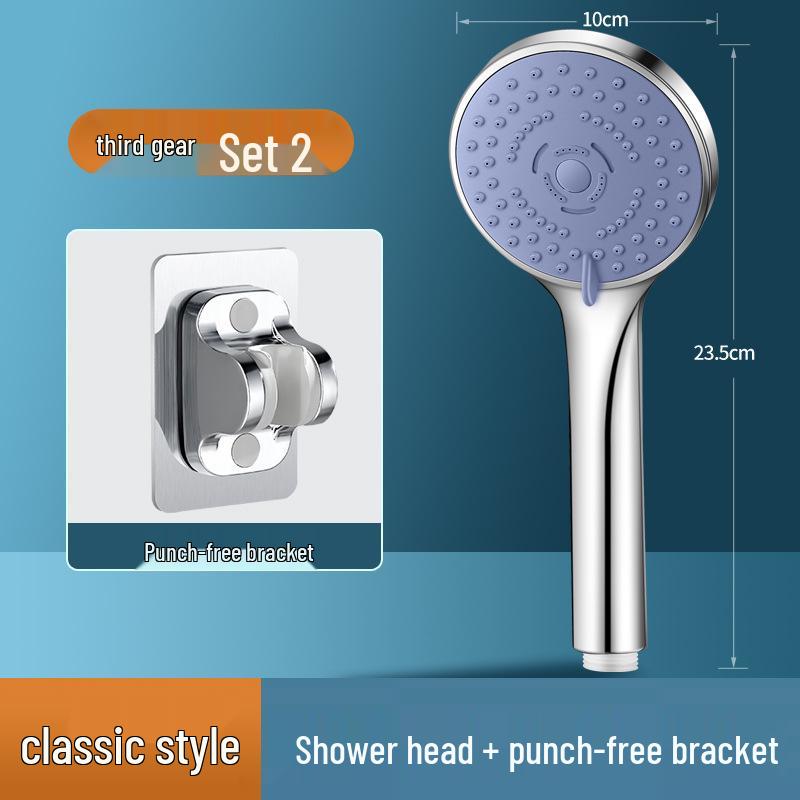 Pressurized Shower Head Set with Coarse Hole Sprinkler for High Water Output and Bath Heater Compatibility