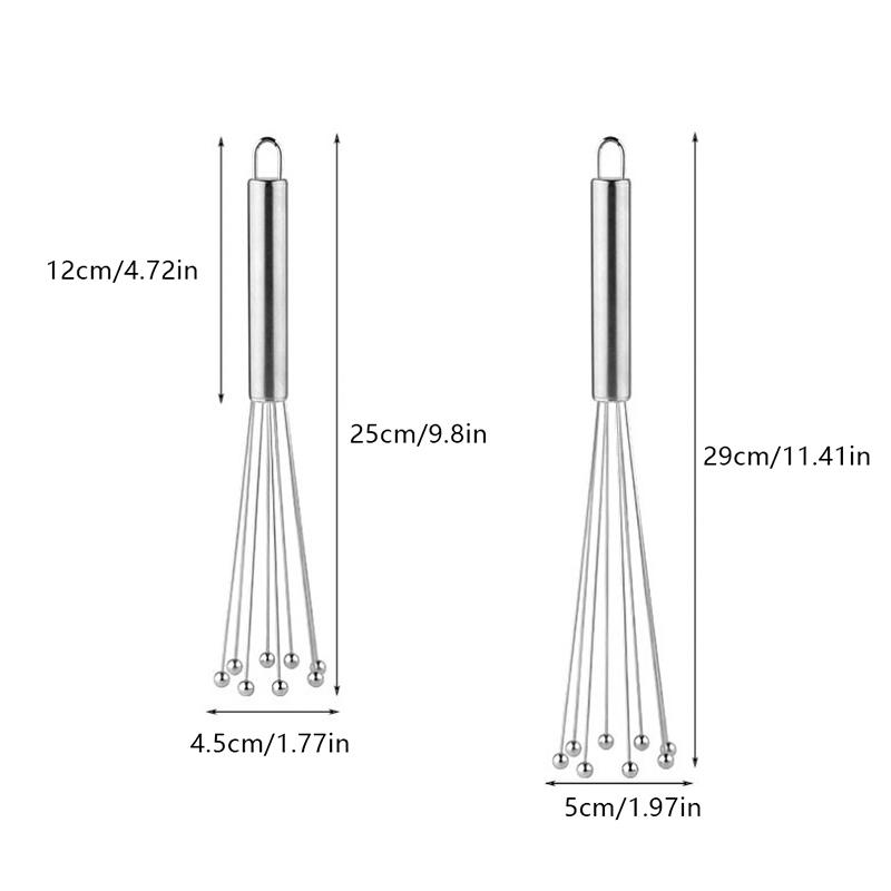 Stainless Steel Ball Whisk Rust-Proof Bead Egg Whipper Handheld Blending Tools