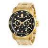 [Invicta] Invicta Pro Diver Men's Watch, Quartz 48mm Case, Gold Stainless Steel Strap, Black Dial, 0072 [Authorized Import]
