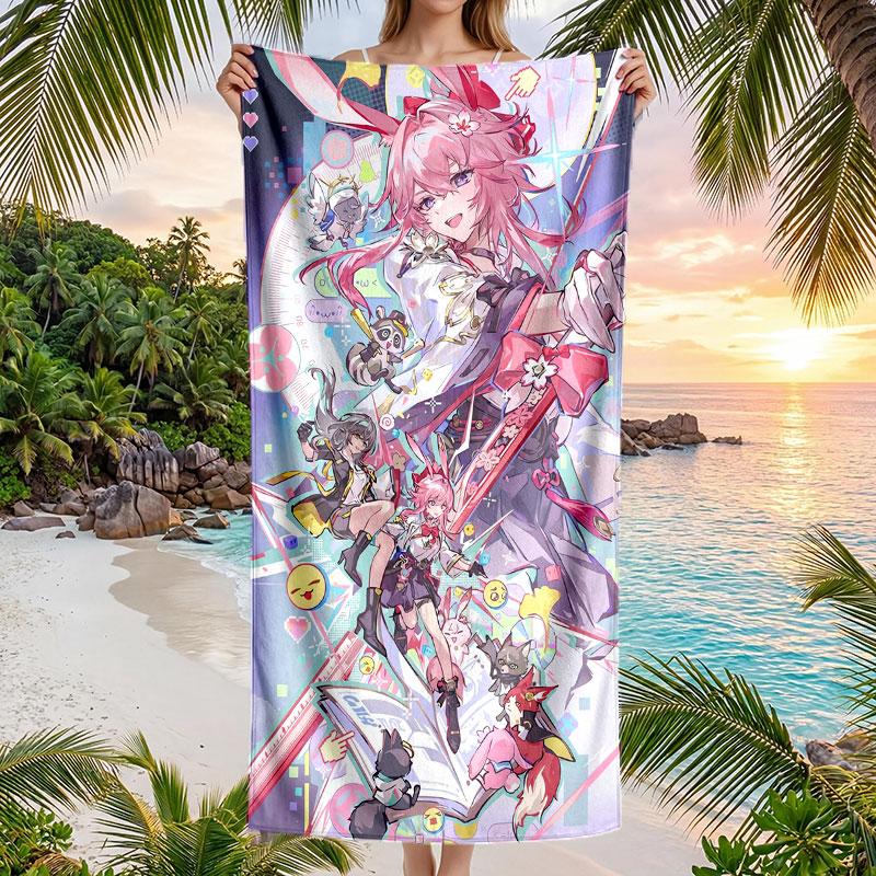 Large Beach Towel Quick Dry Absorbent Towel For Beach IndoorHonkai Star Rail