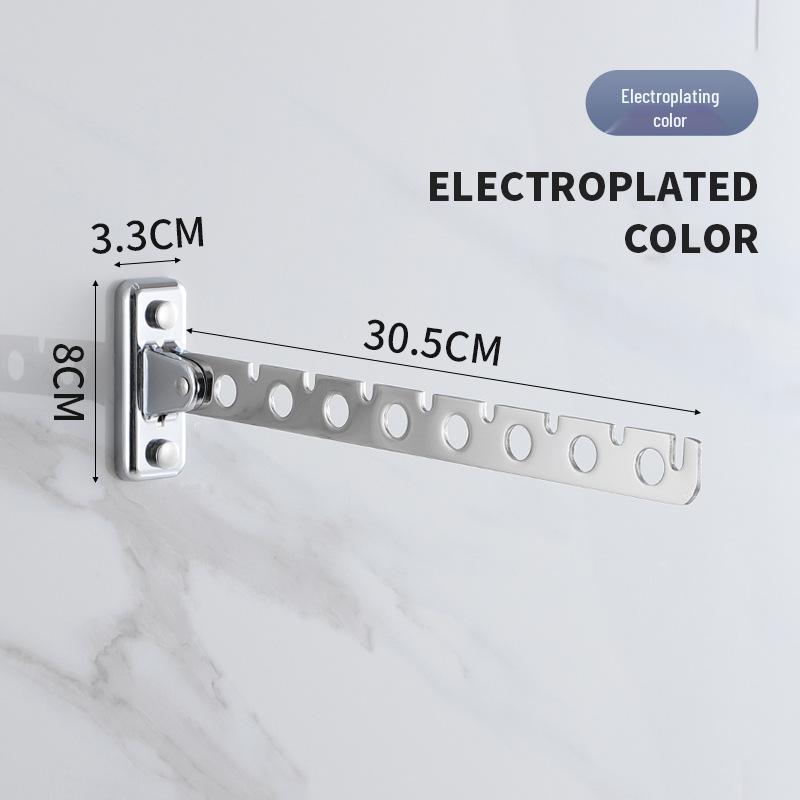 

Stainless Steel Folding Towel and Clothes Rack with Hanging Rod for Bathroom 6 Holes