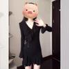 Temperament Slim and Thin Black Short-sleeved Split Backless Dress Children's Summer High-end Long Dress New