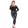 Mulheres de couro falso estiramento calças magras leggings plus size calças de moda fina