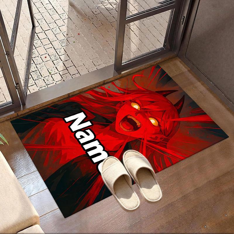 Custom Name Personalized Makima Chainsaw Man Print Carpet, Versatile Home Decor Rug, for Playroom, Apartment, Balcony, Entryway, Hallway Gift