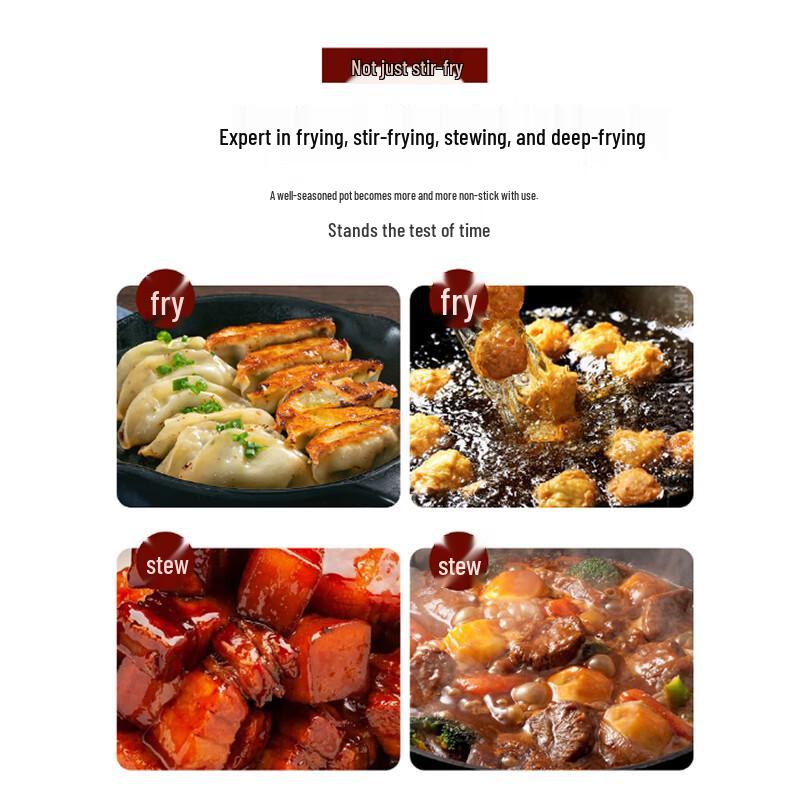 Homeglen Non-stick Cast Iron Wok