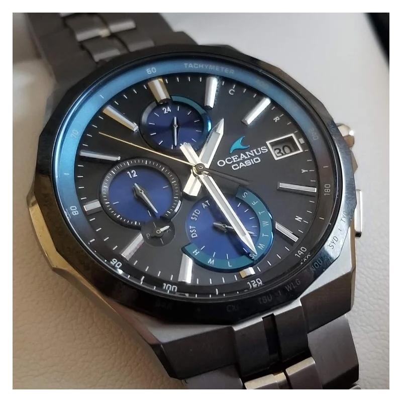 Casio OCEANUS Series-Poseidon 5000 Business High-end Men's Quartz Movement Stainless Steel Titanium Strap Japanese and Korean Watch OCW-S5000E-1AJF