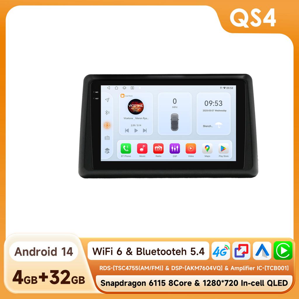 Hizpo Snapdragon Intelligent Android Car Radio for Renault Express 2021-2022 Multimedia Player Stereo GPS WIFI+4G Carplay Auto Video 360° Camera Audio
