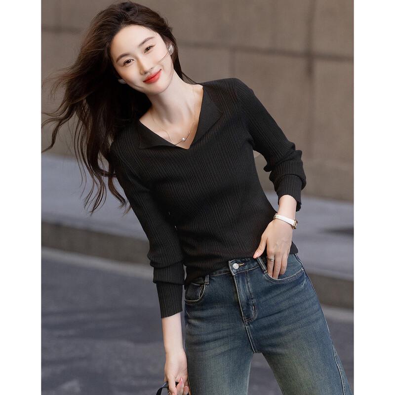 Haut en maille léger à manches longues style français Demana