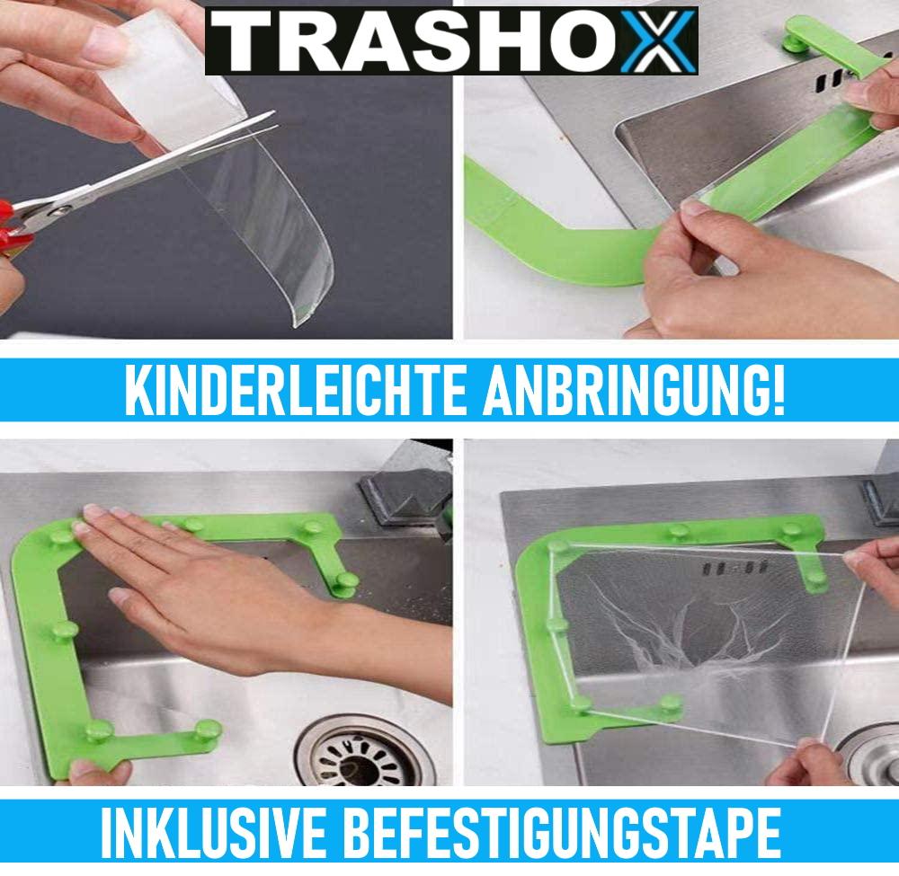TRASHOX Küchenspülen Sieb Spülbecken Filter Korb Abflusssieb inkl.100 Filterbags