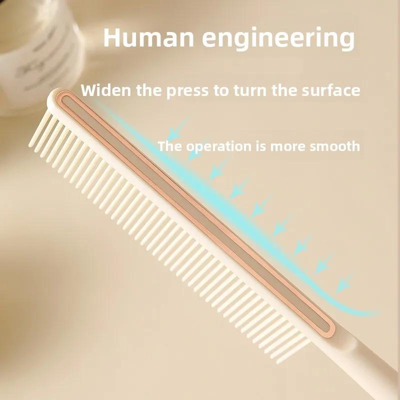 Neuer ultradünner Flachkopfkamm Damen- und Herrenhaar Haarschneiden Friseur Apple Push Edge Professioneller Frisierkamm