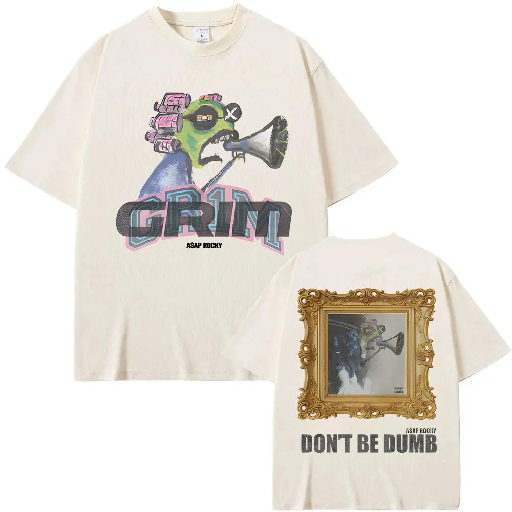 

2026 NEW GR1M SHORT SLEEVE American Rapper ASAPRocky 100Cotton ComfortableTEE Harajuku Casual High Quality Round Neck Soft Tees 4XL