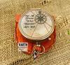 Vintage Antique Brass Pocket Compass Nautical Maritime Gift Compass With Case
