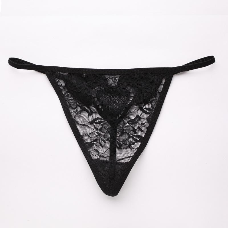 Women's Heart-Shaped Transparent Lace T-back Underwear - Low Waist, Thin & Sexy