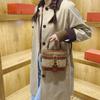 Nuova borsa quadrata piccola portatile invernale da donna moda retrò colore a contrasto monospalla a tracolla obliqua