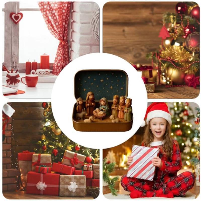 Festive 3d Printed Christmas Ornament Set With Pla Material For Home Decoration Gift