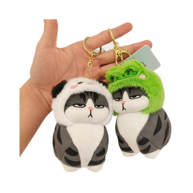 Plush Cute Cartoon Cat Keychain Soft And Fluffy Keyring For Accessories Bag