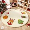 Christmas Bedroom Decor Red Carpet Round Carpets for Living Room Thick Plush Cloakroom Washable Floor Mat Home Fluffy Soft Rug