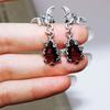 Mode Persönlichkeit Exquisit Luxus Roter Kristallstein Anhänger Ohrringe Horror Damen Gothic Vampir Fledermaus Ohrringe Halloween Geschenk
