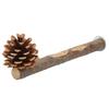 Natural Perch Bird Stand Pole Chewable Applewood Bird Perch Cage Accessories with Pine Cone for