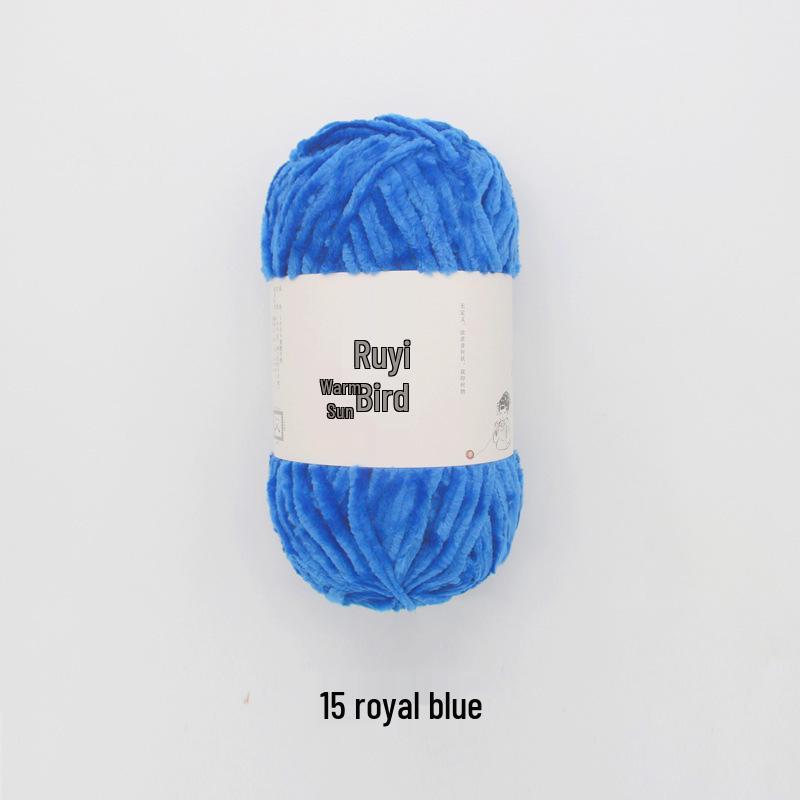 Ruyi Bird Chenille Yarn: Warm Sun Gold Velvet Ice Yarn for DIY Crochet Dolls & Blankets
