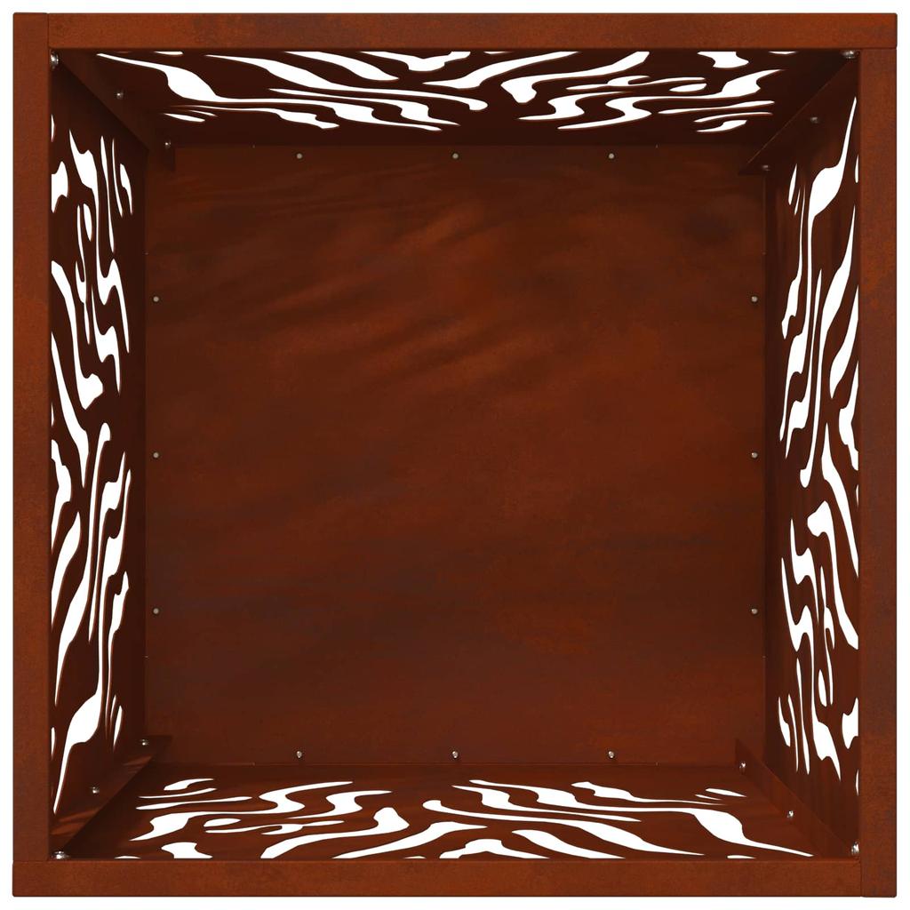 Fire Pit Brown 40 X 40 X 40 Cm Weatherproof Steel